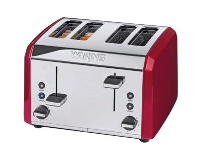 Waring - Toaster - 4 Slice Stainless Steel -Red.